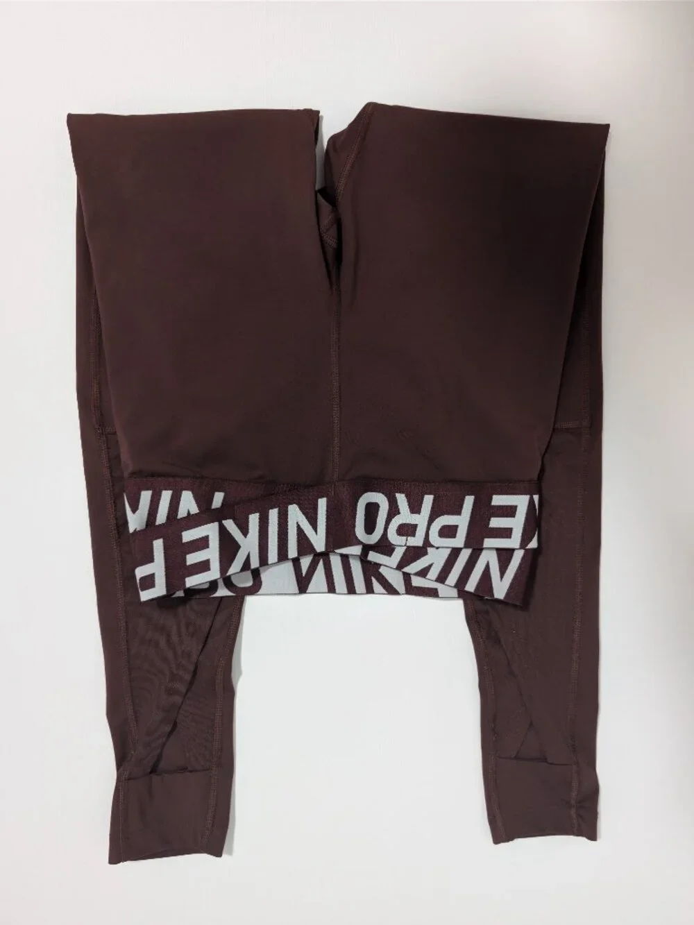 Nike Pro Womens Small Brown Leggings Athletic Branded Waistband Exc Con